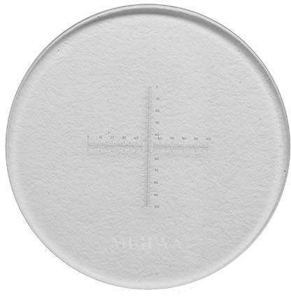 MUHWA Mikroskop-Okularmikrometer Ø 24 mm, gekreuzte Skala C7, 0,1 mm Teilung, optisches Glas