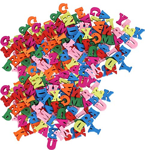 Holzbuchstaben, 300 Stück Alphabet-Buchstaben aus Holz, bunte Holzbuchstaben, Alphabet, A-Z, für Scrapbooking, Hochzeitsfeier, Weihnachtsdekoration, Kindererziehung