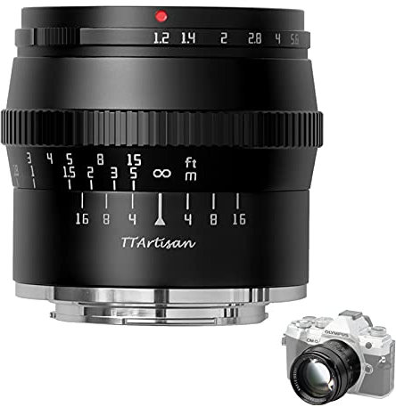 TTArtisan 50mm F1.2 Lente APS-C MF Compatible con cámaras Panasonic/Olympus con Montura Macro M4 / 3 EPM EPL1-9 E-P1 E-P2 E-P3 E-P5 E-P6 E-M1 E-M5 E-M10 E -M101 E-M10III Pen-F