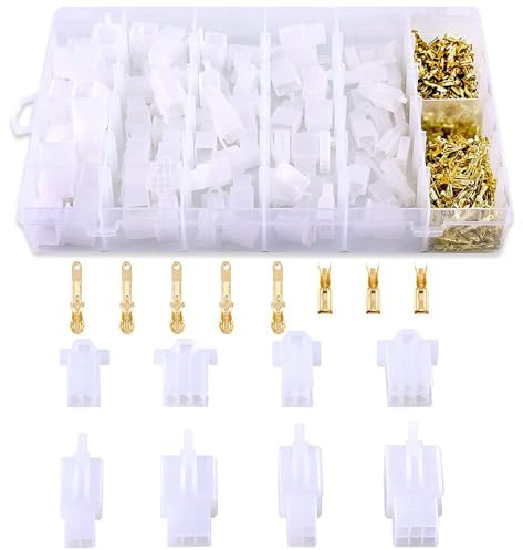 480 Stücke Flachsteckhülsen Set, 2,8mm Flachsteckhülsen Flachstecker Set,2 3 4 6 Polig Kabel Steckverbinder Kabelschuhe Männlich & Weiblich Anschlussklemmen, mit Isolierhülse Sleeve Sortiment Kit