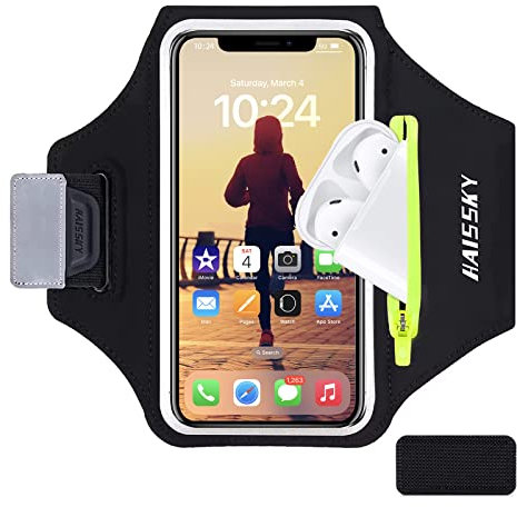 Fascia da braccio per telefono cellulare da corsa resistente all'acqua, per sport con cuffie TWS, tasca per chiavi, per Galaxy S20 S10 per corridori, palestra, jogging, ciclismo, corsa, esercizio