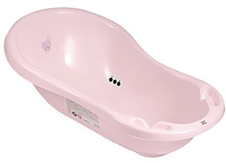 Hylat Baby - Hug Me Rosa - Babybadewanne mit Thermometer, Badewannenstöpsel und Antirutschmatte - Badewanne für Neugeborene und Babys bis 12 Monate - BPA-freiem Plastik, Kinder Baby Born Wanne