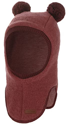 maximo Soft Wool GOTS Kinder Schlupfmütze Kindermütze Wintermütze Wollmütze Strickmütze - Made in Germany mit Futter Winter Herbst-Winter - 53 cm Himbeerrot