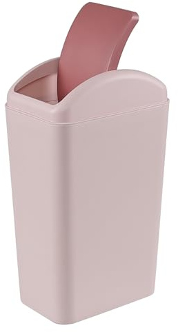 Lesbin 3 Gallon Plastic Swing Top Trash Can, Garbage Bin with Swing Lid, 1-Pack (Pink)