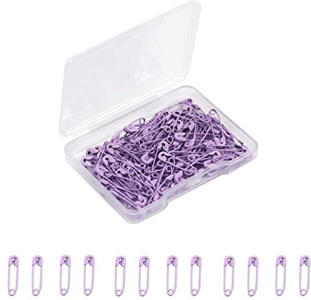 120 St.Sicherheitsnadeln Klein,19 mm Mini-Sicherheitsnadeln für Kleidung,Lila Sicherheitsnadeln Rostbeständig Vernickelter Stahl,Set zum Basteln,Nähen,Rimmen,Befestigungsclip für Kleidung