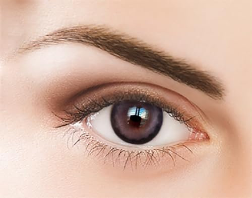 Sehr stark deckende und natürliche Schwarze Rot Kontaktlinsen SILIKON COMFORT NEUHEIT farbig „Schwarze Rose“ + Behälter - 1 Paar (2 Stück) - DIA 14.50 (-3.25 Dioptrien,Schwarze Rose)