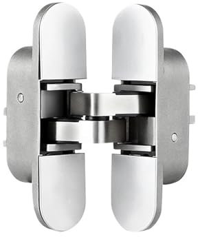 C118F Edelstahl 304 Verstecktes hölzernes Kreuztürscharnier 180-Grad-Faltung Verdecktes Scharnier for 80 kg schwere Zimmertür (Color : Silver)