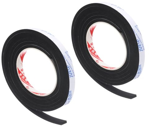 PATIKIL 2000 x 15 x 5mm Insulation Foam Tape, 2 Roll Self-Adhesive EVA Weather Stripping for Wrap Pipe Door Window Insulation Soundproof Anti Vibration Collision, Black