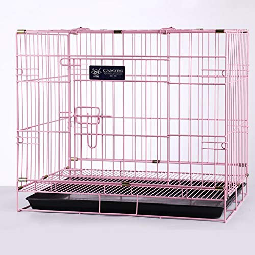 WYRMB Hundekäfig für Zuhause, mittelgroß, klein, groß, Hundezaun, für den Innenbereich, Haustier-Hundekäfig mit Toilettenartikeln, auffällige und langlebige Hundehütten (Rosa, 92 x 57 x 66,5 cm)