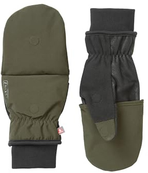 SEALSKINZ | Walpole | Water Repellent Cold Weather Convertible Leather Mitten | Magnetic Clasp Converts to Fingerless for Dexterity | Sheepskin Leather