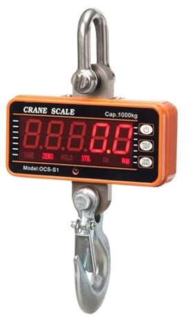 Bilancia digitale per gru Bilancia for gru sospesa digitale da 1000 kg bilancia for pesatura elettronica industriale resistente gancio for appendere bilancia for gru LCD OCS-S1 2000LBS per fattoria, c