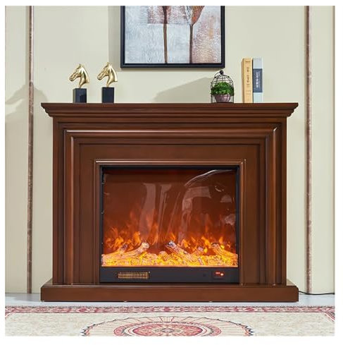 Cheminée Cheminée Simple, Meuble TV, Maison, Salon, Villa, Simulation de Flamme, décoration de cheminée électrique Cheminée Electrique(Deepcolor,1.8)