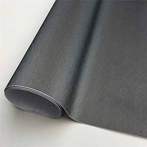Auto Folie,Auto Folierung Grau Metallic Vinyl Wrap Car Film Wrapping Folie Blase Free Möbelkonsole Computer Laptop Telefonabdeckung(Gray,152X30 cm)