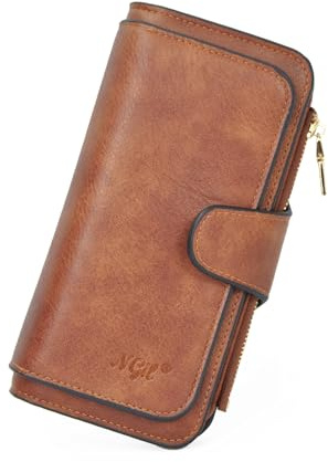 NGIL Faux Leather Trifold Wallet Card Organizer (Brown)