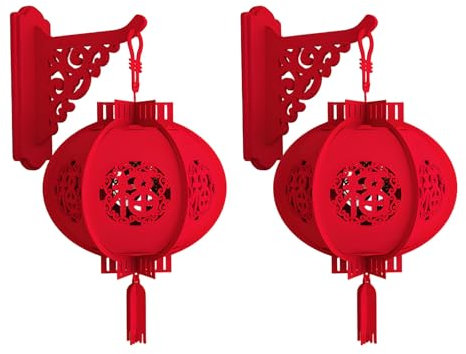 Exquisitas Linternas Rojas, Linternas Chinas Redondas con Fu, Lámpara De Palacio Colgable para El Año Nuevo Chino, Festival De Primavera, Festival De Las Linternas