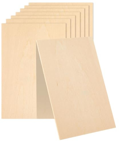 SOFPLATE 8 Stück Bastelplatten Aus Lindenholz Unbehandelte Sperrholzplatten 6 x 4 Zoll Rechteckig BurlyWood 1.5mm Dick Blanke Gravurplatten Zubehör Zum Schneiden Brennen von Holz Architekturmodelle Fä