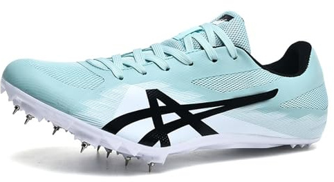 Buhelyc Zapatos Profesionales para Correr y Entrenar Zapatillas de Atletismo con Clavos Sprint Zapatillas para Correr Ligeras para Carreras para Hombres Mujeres (Size:39,Color:Verde)