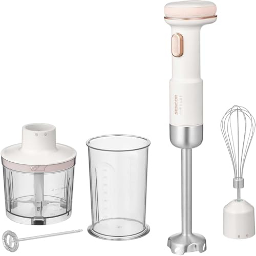 Kabelloser Stabmixer, Akku 11,1 V/2000 mAh, Klingen aus Titan, Set mit Zubehör