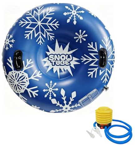 Heavy-Duty Inflatable Snow Tube, Winter Snow Sled for Adults with Hard Bottom – Durable & Reliable for Outdoor Fun, Ideal for Snow Sledding & Tubing