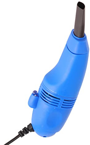 Picysa Mini raccoglitore di polvere di unghie, aspirapolvere desktop, robot portatile, piccolo aspirapolvere USB con spazzola e lampa per piccoli oggetti, briciole, fiocchi (blu)