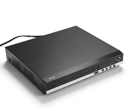 YUEHISY Lecteur DVD HDMI sans Région pour Téléviseur |Lecteur Toutes Régions 1080P avec Port USB et MP3, Comprend des Câbles HDMI et Une Télécommande pour Smart TV (Prise UE)