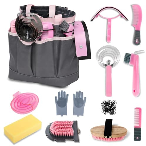 Pferdepflegeset 13-Teilig, Pferdebürsten-Set für die Pflege und das Baden
