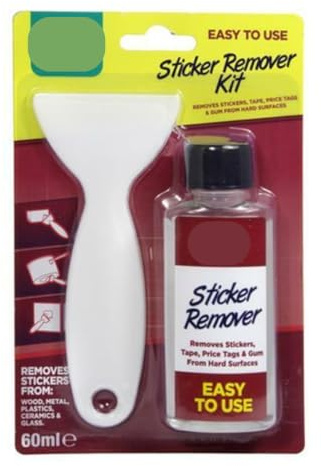 SOTL® Sticker Remover Kit 60ml with Scraper – Adhesive Remover for Stickers, Tape, Price Tags & Gum – Safe on Wood, Metal, Plastic, Ceramic & Glass – Easy Residue Cleaner Solution