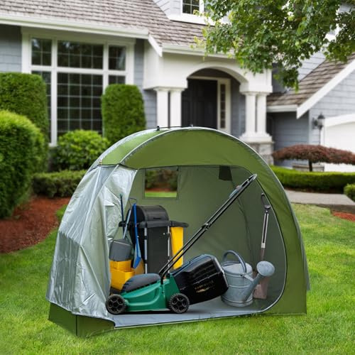 HEEPDD Bike Storage Tent, 210D Oxford Fabric, Portable Shelter for Garden Tools and Bikes, Solution 76.77x64.17x31.50in for Outdoor Use (OD Green)