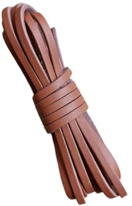 Nucelit Naturligt lädersnöre 3 mm 10,93 meter platt snörning flätning sträng för skosnören armband smyckestillverkning halsband sträng
