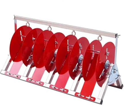 Cable Rack Dispenser, Folding Wire Spool Holder, Stainless Steel Axle Organizer for Up to 6mm Cables, 5 Reel Storage Solution