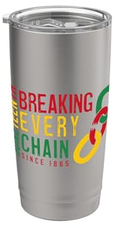 Juneteenth durchbricht jede Kette Doppelwandiger Edelstahl-Thermobecher