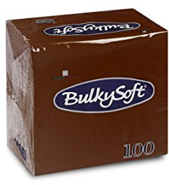 Bulky Soft BS-32660 - Tovaglioli piegati a 1/4 a 2 strati, 24 cm x 24 cm, marrone (confezione da 100 pezzi)