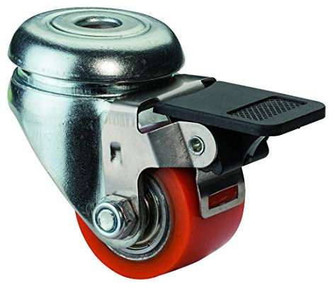 BS Lenkrolle m.Feststeller D.50mm Trgf.120kg m.Rückenloch 11mm kompakt Polyurethan