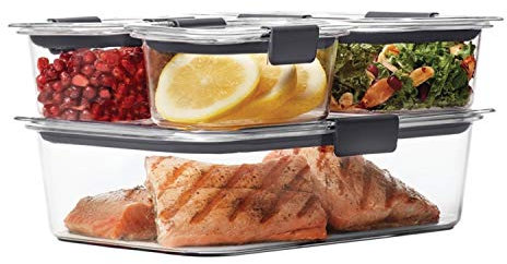 Rubbermaid Brilliance Leak-Proof Food Storage Containers with Airtight Lids, Set of 4 (8 Pieces Total) | BPA-Free & Stain Resistant