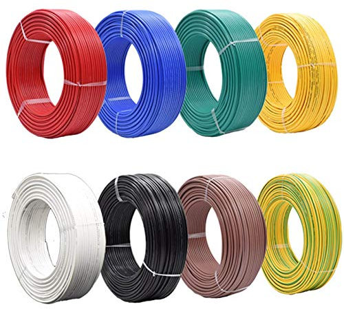 Pangocho Jinchao-Kupferdraht Anaerobischer Reiner Kupfer-Single-Strang-Hartdraht, 0,5 mm Quadratmeter, PVC-isolierte Linie AV, 0,8 mm elektrisches Kabel Gerätezubehör (Color : White, Length : 1m)