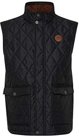 FQ1924 FQAndo herrväst quiltad väst utomhusväst med ståkrage, Black Beauty (193911), M
