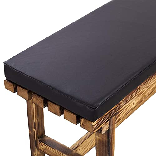AORUI Kissen für Gartenbank, wasserdicht, Möbel-Sitzkissen, Esszimmer, Terrasse, PU-Leder, Stuhl-Sitzmatte, 2- und 3-Sitzer, rutschfest, abnehmbare Stuhlmatte, 60 x 40 x 5 cm, Schwarz