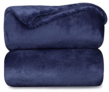 MERCURY TEXTIL-Manta Terciopelo Suave (Azul Marino, 210 X 230 CM) | Mantas Franela, Multiusos