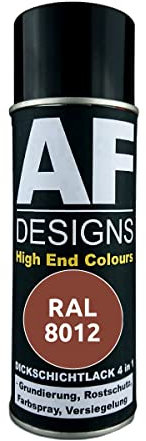 Alex Flittner Designs Rostschutzlack 4in1 RAL 8012 Rotbraun Metall Schutzlack Spray Rostschutzfarbe Sprühdose