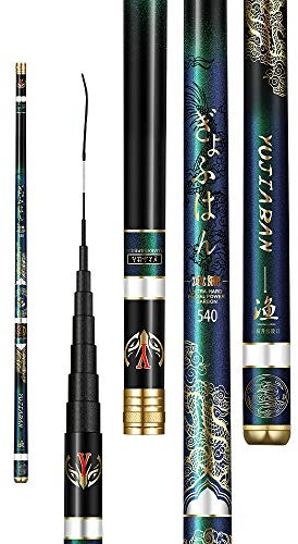 Super Light Fishing Rod Hohe Qualität Bachstange 3,6 / 10m Kohlefaser-Teleskop-Fischerei-Hand-Pole für Karpfen 894 (Color : 10 m)