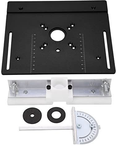 Aluminum Alloy Router Table Insert Plate for Woodworking, Router Templates for Router Plates and Lift Systems, No Router Lift (Black)