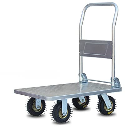 LUCBEI Transportwagen Hand Zug Schwerer Wagen Stahl Push Cart Moving Platform Truck faltbar for einfache Lagerung und 360 Grad Schwenkräder mehrmals Plattformwagen (Color : Q 2)