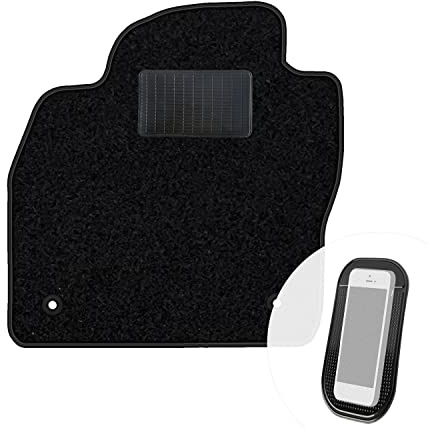 moto-MOLTICO Fahrer Fußmatte Auto Velours Fahrerseite Autoteppiche | Schwarz Fahrermatte 1-teilig passend für VW Polo VI, Seat Ibiza V, Arona, Audi A1 III ab 2017