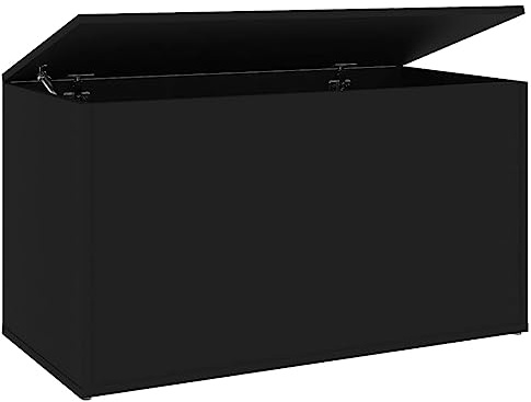vidaXL Cassapanca Nera 84x42x46 cm in Legno Ingegnerizzato