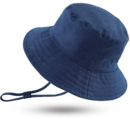 XIAOHAWANG Cappello da Sole Bambino Neonato Dinosauro Secchio Cappelli Estate Bambino Ragazzi Beach Caps Dinosauro (Marino, 52CM(2-4 Anni))