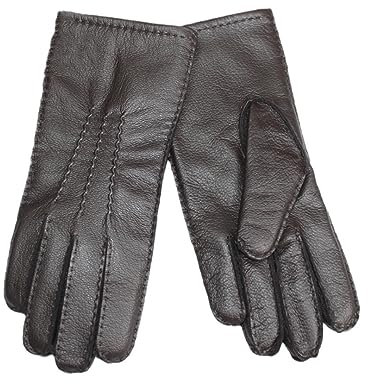 Wvapzxx Damen-Handschuhe Aus Hirschleder, Touchscreen-Wollstrickfutter, Warme Fahr-Lederhandschuhe