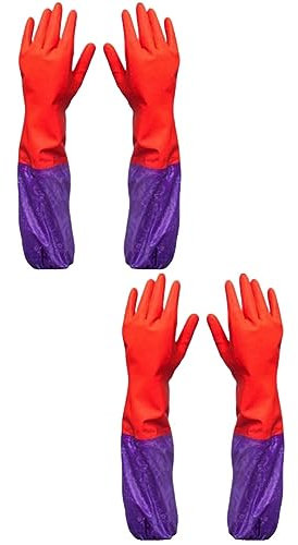 ABOOFAN 2 Pares Guantes Para Limpiar Tazones Guantes De Goma Para Lavar Platos Guantes De Lavado De Cocina Guantes De Goma Para Fregar Guantes Limpieza Lavar Los Guantes Limpio