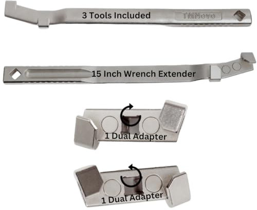 TMNovo Juego de 3 herramientas extensoras de llave universal | Juego de adaptadores magnéticos de 15 pulgadas y nuevo par dual | Aflojar/apretar desde la misma ubicación | Barra de interruptor de 1/2