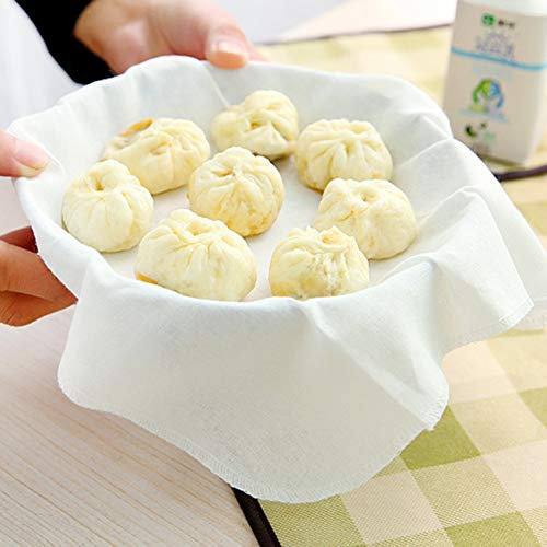 6 Pièces Doublures De Cuiseur Vapeur En Coton, Doublures De Cuiseur Vapeur En Bambou De 12 Pouces Tapis De Maille De Vapeur Respirant, Coussin Antiadhésif Doublure De Friteuse à Air Cuisson à la Vapeu