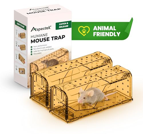 ASPECTEK 2 trappole per topi umani da interno per la casa, trappola per topi vivi No Kill